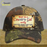 Country Gal Wrong Novelty License Plate Hat Cotton / Camoflauge
