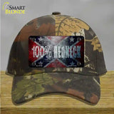 100% Redneck Confederate Novelty License Plate Hat Cotton / Camoflauge