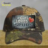 This Girl Loves Her Spurs Novelty License Plate Hat Cotton / Camoflauge