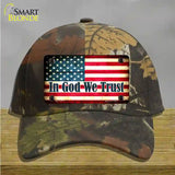 In God We Trust American Flag Novelty License Plate Hat Cotton / Camoflauge