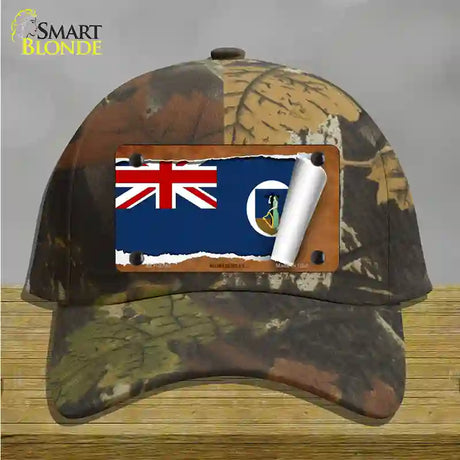 Montserrat Flag Scroll Novelty License Plate Hat Cotton / Camoflauge