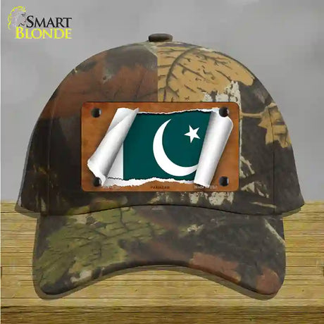 Pakistan Flag Scroll Novelty License Plate Hat Cotton / Camoflauge