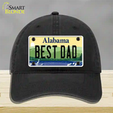 Best Dad Alabama Novelty License Plate Hat Unconstructed Cotton / Black
