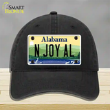 N Joy AL Alabama Novelty License Plate Hat Unconstructed Cotton / Black