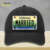 Married Alabama Novelty License Plate Hat Unconstructed Cotton / Black
