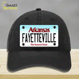 Fayetteville Arkansas Novelty License Plate Hat Unconstructed Cotton / Black