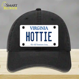 Hottie Virginia Novelty License Plate Hat Unconstructed Cotton / Black