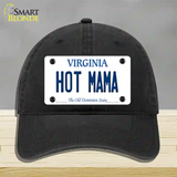 Hot Mama Virginia Novelty License Plate Hat Unconstructed Cotton / Black
