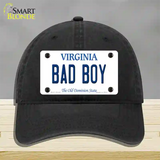 Bad Boy Virginia Novelty License Plate Hat Unconstructed Cotton / Black