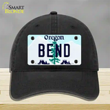 Bend Oregon Novelty License Plate Hat Unconstructed Cotton / Black