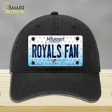 Royals Fan Missouri Novelty License Plate Hat Unconstructed Cotton / Black