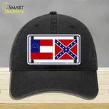Confederate Robert E Lee Flag Novelty License Plate Hat Unconstructed Cotton / Black