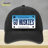 Go Huskies Connecticut Novelty License Plate Hat Unconstructed Cotton / Black