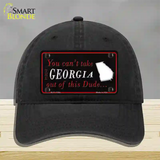 Georgia Dude Novelty License Plate Hat Unconstructed Cotton / Black
