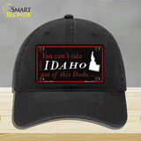 Idaho Dude Novelty License Plate Hat Unconstructed Cotton / Black
