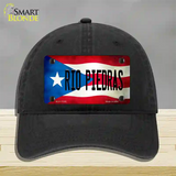 Rio Piedra Puerto Rico Flag Novelty License Plate Hat Unconstructed Cotton / Black