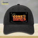 Gone Country Novelty License Plate Hat Unconstructed Cotton / Black