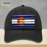 Colorado Corrugated Flag Novelty License Plate Hat Unconstructed Cotton Black