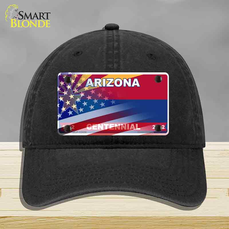 Arizona Centennial American Flag Novelty License Plate Hat HAT-MLP-12436