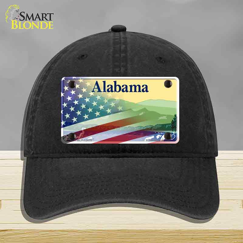 Alabama with American Flag Novelty License Plate Hat HAT-MLP-12475