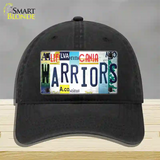 Warriors Strip Art Novelty License Plate Hat Tag Unconstructed Cotton Black