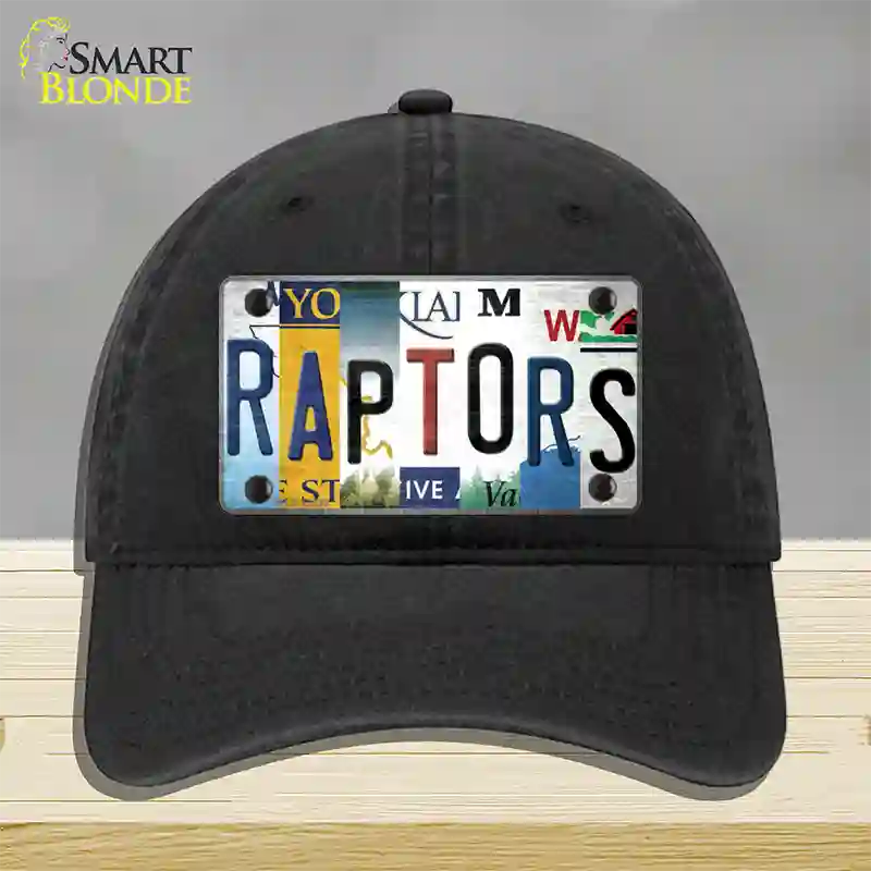 Raptors Strip Art Novelty License Plate Hat Tag Unconstructed Cotton Black