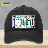 Florida State Strip Art Novelty License Plate Hat Tag Unconstructed Cotton Black