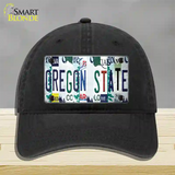Oregon State Strip Art Novelty License Plate Hat Tag Unconstructed Cotton Black