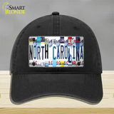 North Carolina Strip Art Novelty License Plate Hat Tag Unconstructed Cotton Black