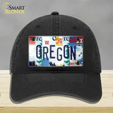 Oregon Strip Art Novelty License Plate Hat Tag Unconstructed Cotton Black