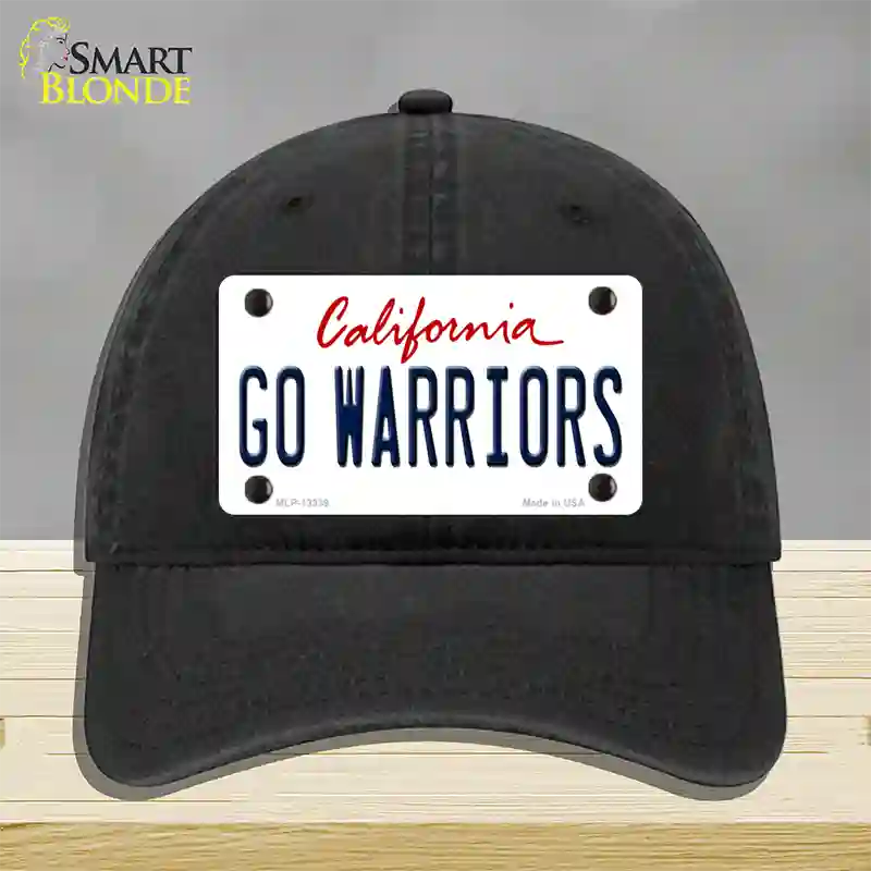 Go Warriors Novelty License Plate Hat Tag Unconstructed Cotton Black