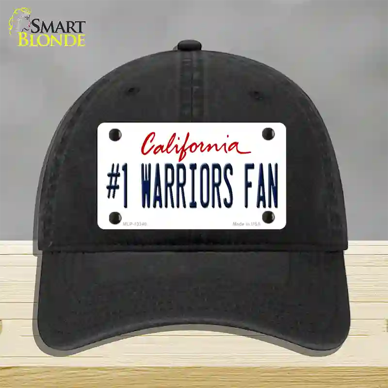 Number 1 Warriors Fan Novelty License Plate Hat Tag Unconstructed Cotton Black