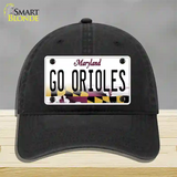 Go Orioles Novelty License Plate Hat Tag Unconstructed Cotton Black
