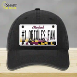 Number 1 Orioles Fan Novelty License Plate Hat Tag Unconstructed Cotton Black