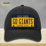 New York Go Giants Novelty License Plate Hat Tag Unconstructed Cotton Black
