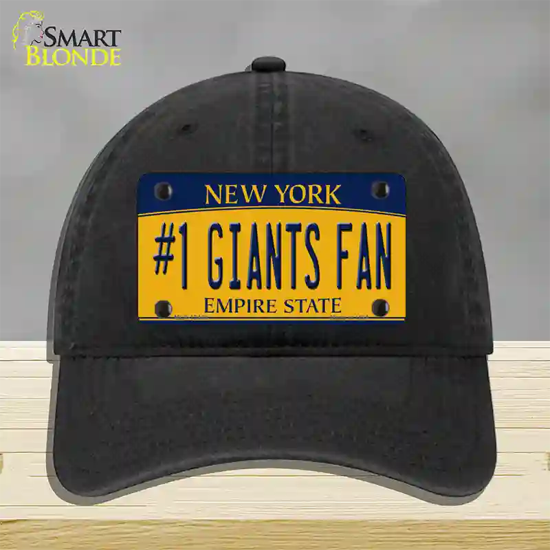 Number 1 Giants Fan New York Novelty License Plate Hat Tag Unconstructed Cotton Black