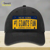 Number 1 Giants Fan New York Novelty License Plate Hat Tag Unconstructed Cotton Black