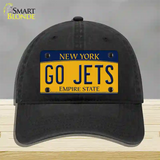 New York Go Jets Novelty License Plate Hat Tag Unconstructed Cotton Black