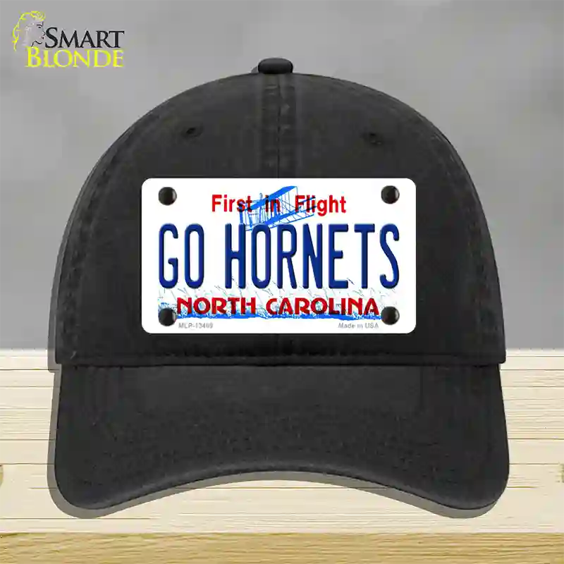 Hornets Fan Novelty License Plate Hat Tag Unconstructed Cotton Black