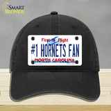 Number 1 Hornets Fan Novelty License Plate Hat Tag Unconstructed Cotton Black