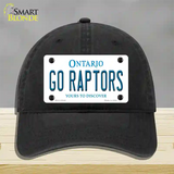 Go Raptors Novelty License Plate Hat Tag Unconstructed Cotton Black