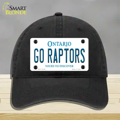 Go Raptors Novelty License Plate Hat Tag Unconstructed Cotton / Black
