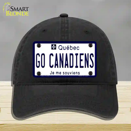 Go Canadiens Novelty License Plate Hat Tag Unconstructed Cotton / Black