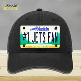 Number 1 Jets Fan Manitoba Novelty License Plate Hat Tag Unconstructed Cotton / Black