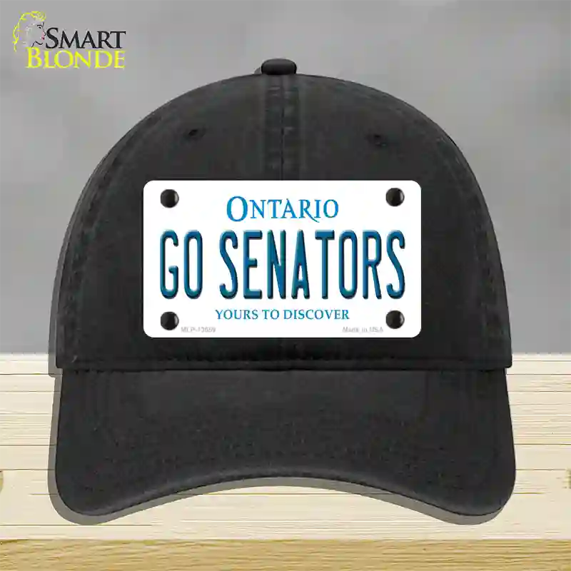 Go Senators Novelty License Plate Hat Tag Unconstructed Cotton Black