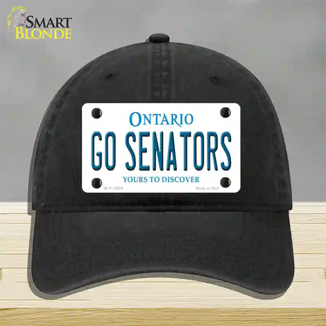Go Senators Novelty License Plate Hat Tag Unconstructed Cotton / Black