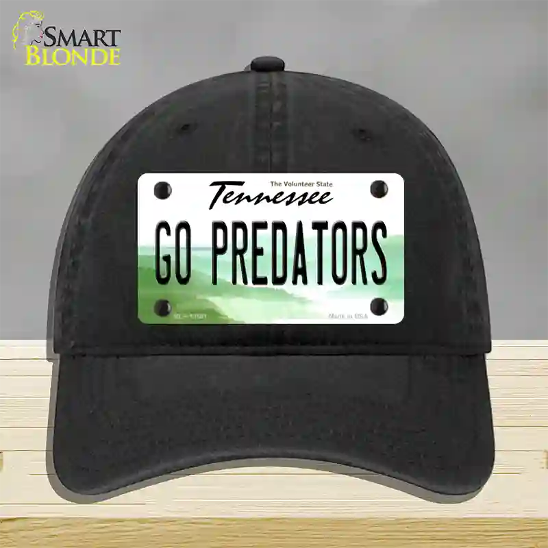Go Predators Novelty License Plate Hat Tag Unconstructed Cotton Black
