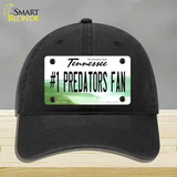 Number 1 Predators Fan Novelty License Plate Hat Tag Unconstructed Cotton Black