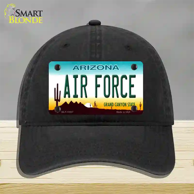 Air Force Arizona Novelty License Plate Hat Tag Unconstructed Cotton Black