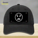 Worried Black Novelty License Plate Hat Tag Unconstructed Cotton Black